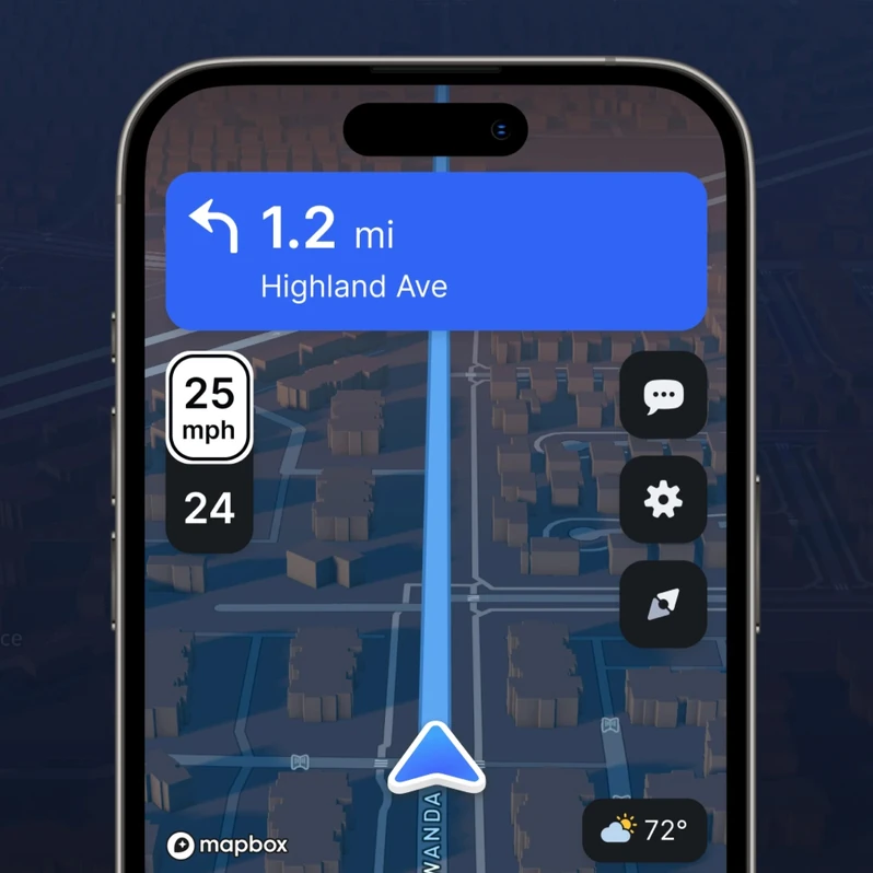Dash icons in the phone navigation